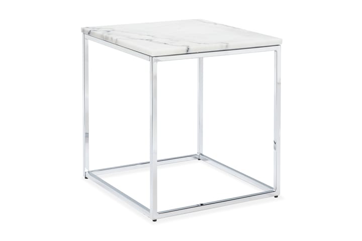 Sivupöytä Titania 45 cm Marmori - Valkoinen/Teräs - Huonekalut - Pöytä & ruokailuryhmä - Apupöytä & sivupöytä - Tarjotinpöytä & pikkupöytä