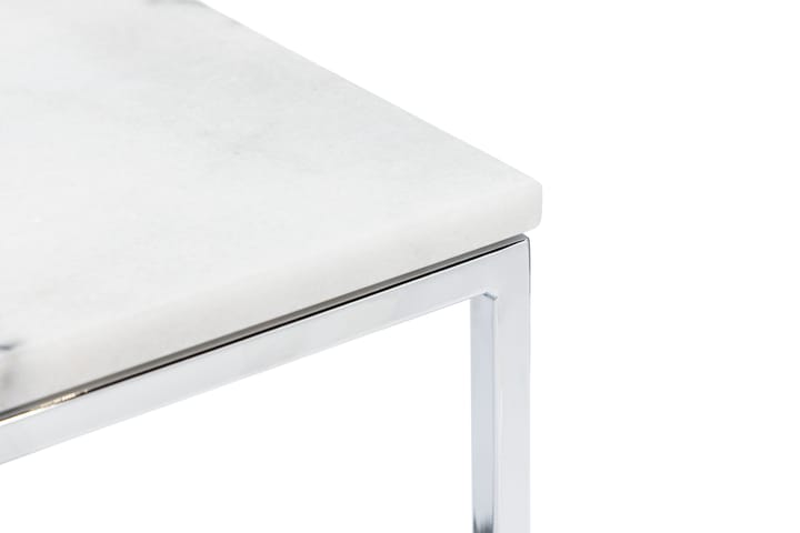 Sivupöytä Titania 45 cm Marmori - Valkoinen/Teräs - Huonekalut - Pöytä & ruokailuryhmä - Apupöytä & sivupöytä - Tarjotinpöytä & pikkupöytä