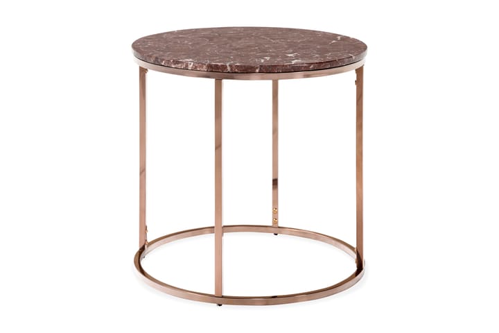 Sivupöytä Titania 50 cm Pyöreä Marmori - Punainen/Kupari - Huonekalut - Pöytä & ruokailuryhmä - Apupöytä & sivupöytä - Tarjotinpöytä & pikkupöytä