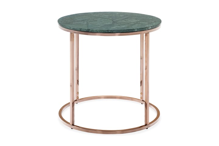 Sivupöytä Titania 50 cm Pyöreä Marmori - Vihreä/Kupari - Huonekalut - Pöytä & ruokailuryhmä - Apupöytä & sivupöytä - Tarjotinpöytä & pikkupöytä