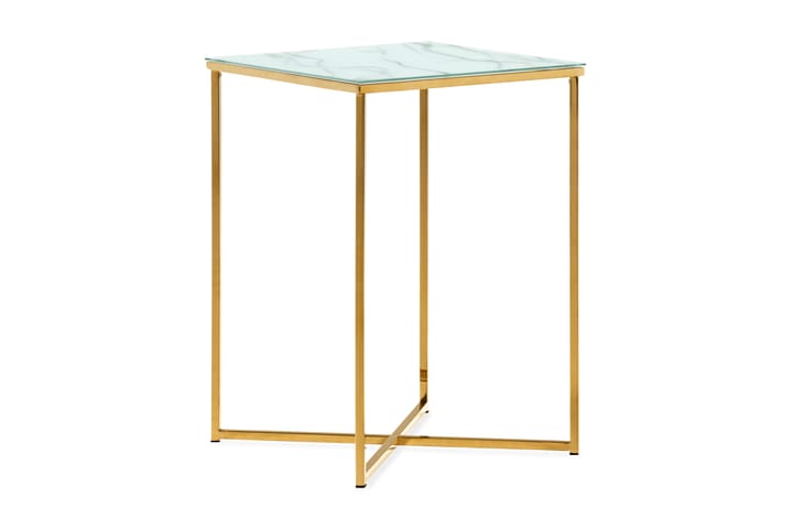 Sivupöytä Valeria 45 cm - Valkoinen/Messinki - Huonekalut - Pöytä & ruokailuryhmä - Apupöytä & sivupöytä - Tarjotinpöytä & pikkupöytä