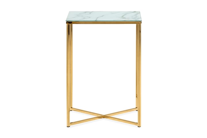 Sivupöytä Valeria 45 cm - Valkoinen/Messinki - Huonekalut - Pöydät & ruokailuryhmät - Apupöytä & sivupöytä - Tarjotinpöytä & pikkupöytä
