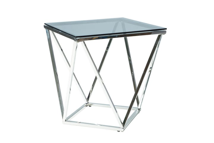 Sivupöytä Yealand 50 cm - Lasi/Hopea - Huonekalut - Pöytä & ruokailuryhmä - Apupöytä & sivupöytä - Lamppupöytä