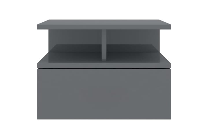 Kelluva yöpöytä korkeakiilto harmaa 40x31x27 cm lastulevy - Harmaa - Huonekalut - Pöytä & ruokailuryhmä - Apupöytä & sivupöytä - Yöpöytä