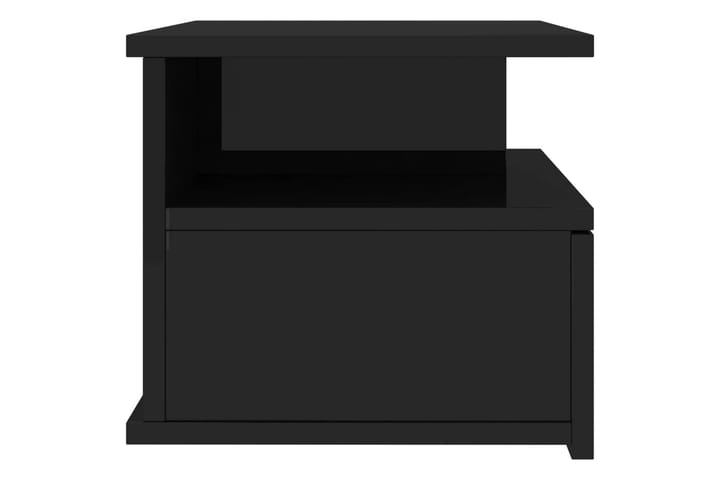 Kelluva yöpöytä korkeakiilto musta 40x31x27 cm lastulevy - Musta - Huonekalut - Pöydät & ruokailuryhmät - Apupöytä & sivupöytä - Yöpöytä