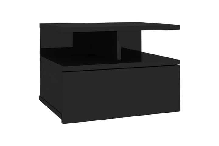 Kelluva yöpöytä korkeakiilto musta 40x31x27 cm lastulevy - Musta - Huonekalut - Pöydät & ruokailuryhmät - Apupöytä & sivupöytä - Yöpöytä