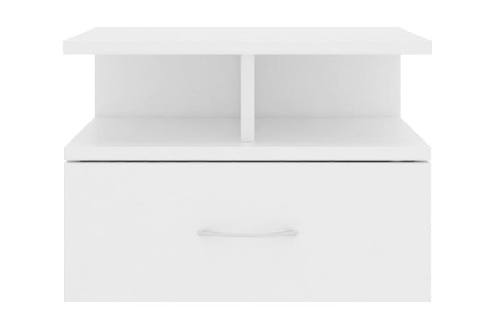 Kelluva yöpöytä valkoinen 40x31x27 cm lastulevy - Valkoinen - Huonekalut - Pöytä & ruokailuryhmä - Apupöytä & sivupöytä - Yöpöytä