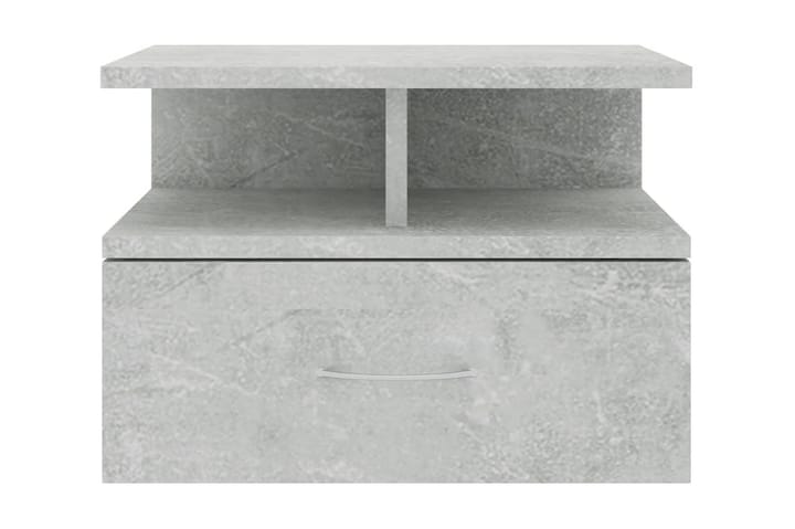 Kelluvat yöpöydät 2 kpl betoninharmaa 40x31x27 cm lastulevy - Harmaa - Huonekalut - Pöydät & ruokailuryhmät - Apupöytä & sivupöytä - Yöpöytä