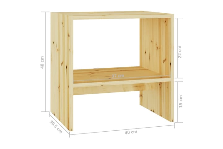 Yöpöydät 2 kpl 40x30,5x40 cm täysi kuusi - Huonekalut - Pöytä & ruokailuryhmä - Apupöytä & sivupöytä - Yöpöytä