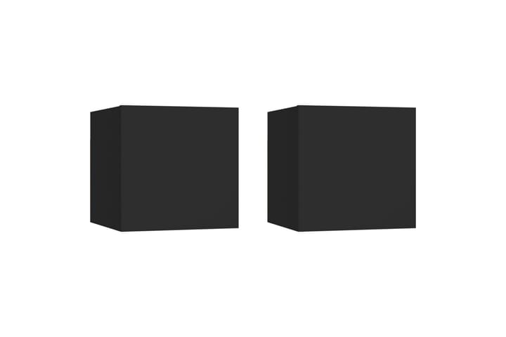 Yöpöydät 2 kpl musta 30,5x30x30 cm lastulevy - Musta - Säilytys - Hyllyt