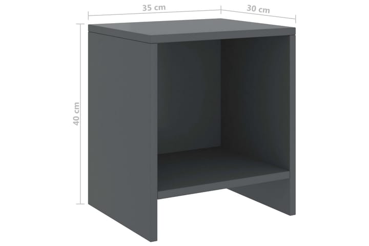 Yöpöydät 2 kpl tummanharmaa 35x30x40 cm täysi mänty - Huonekalut - Pöydät & ruokailuryhmät - Apupöytä & sivupöytä - Yöpöytä