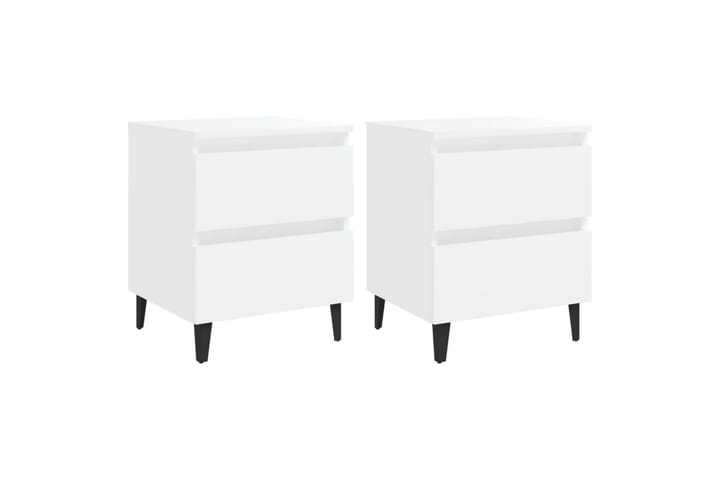 Yöpöydät 2 kpl valkoinen 40x35x50 cm lastulevy - Valkoinen - Huonekalut - Pöydät & ruokailuryhmät - Apupöytä & sivupöytä - Yöpöytä