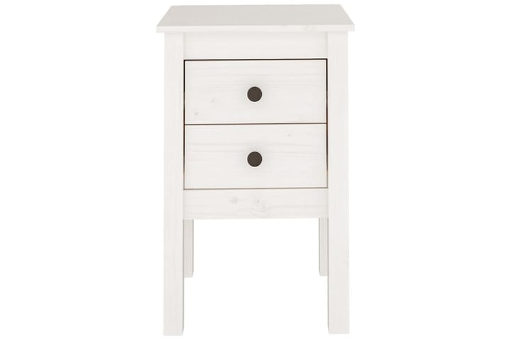 Yöpöydät 2 kpl valkoinen 40x35x61,5 cm täysi mänty - Valkoinen - Huonekalut - Pöytä & ruokailuryhmä - Apupöytä & sivupöytä - Yöpöytä
