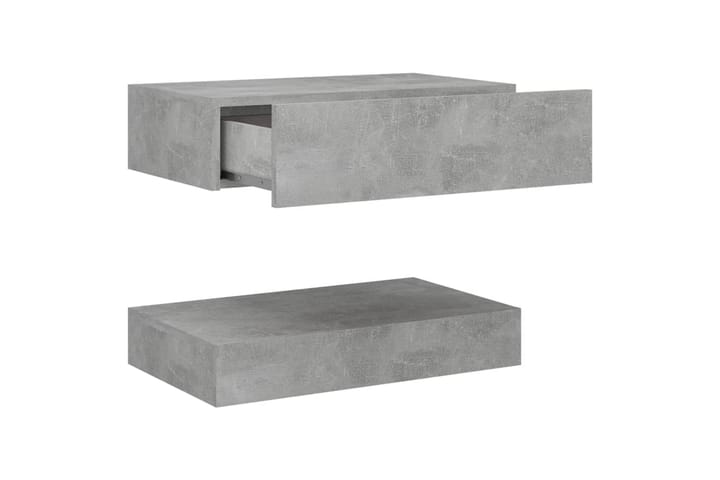 Yöpöydät 2kp betoninharmaa 60x35 cm lastulevy - Harmaa - Huonekalut - Pöydät & ruokailuryhmät - Apupöytä & sivupöytä - Yöpöytä