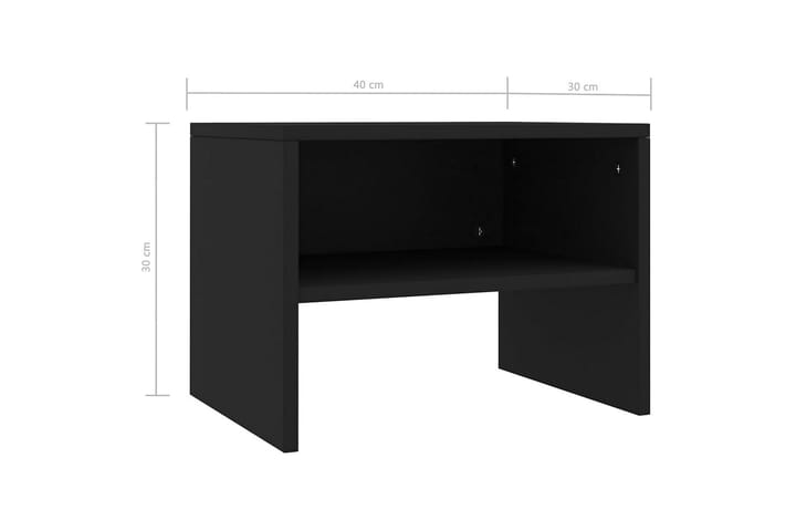 Yöpöydät 2kpl musta 40x30x30 cm lastulevy - Musta - Huonekalut - Pöydät & ruokailuryhmät - Apupöytä & sivupöytä - Yöpöytä