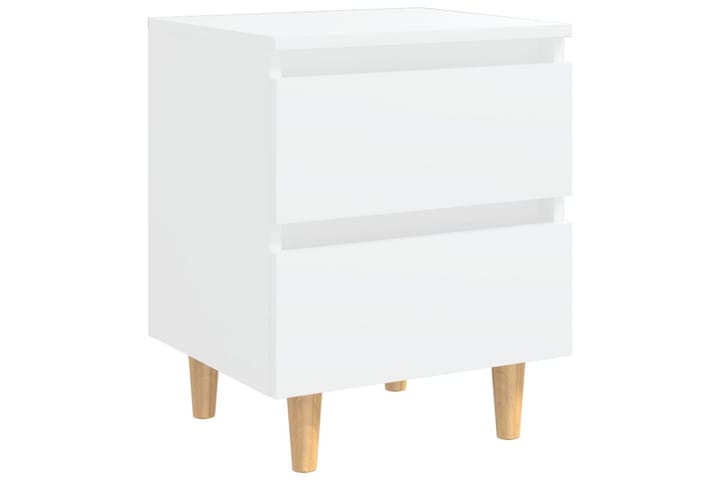 Yöpöydät täysmäntyiset jalat 2 kpl valkoinen 40x35x50 cm - Valkoinen - Huonekalut - Pöydät & ruokailuryhmät - Apupöytä & sivupöytä - Yöpöytä