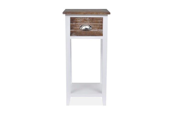 Yöpöytä 1 vetolaatikolla ruskea ja valkoinen - Ruskea - Huonekalut - Pöytä & ruokailuryhmä - Apupöytä & sivupöytä - Yöpöytä