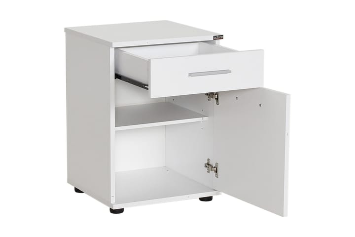 Yöpöytä 40 cm 2 Kaappia - Valkoinen - Huonekalut - Pöytä & ruokailuryhmä - Apupöytä & sivupöytä - Yöpöytä