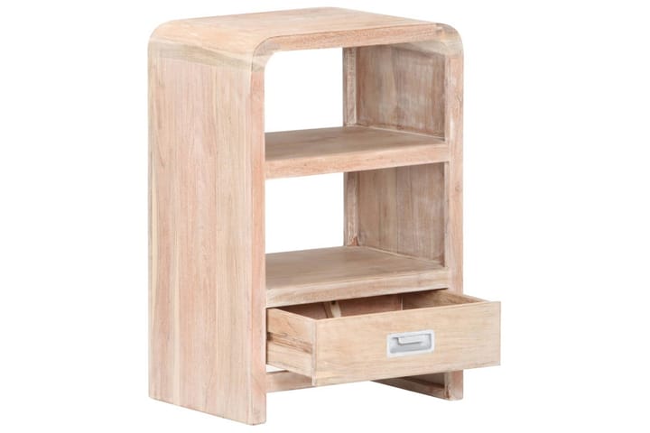 Yöpöytä 40x30x60 cm täysi akaasiapuu - Valkoinen - Huonekalut - Pöytä & ruokailuryhmä - Apupöytä & sivupöytä - Yöpöytä