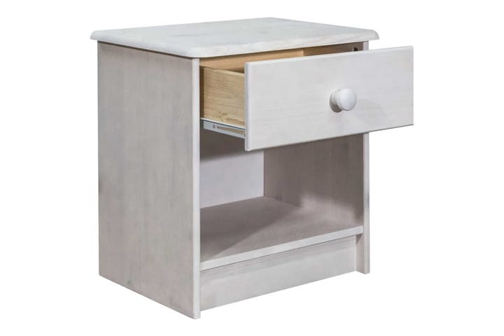 Yöpöytä 41x30x42 cm täysi mänty - Valkoinen - Huonekalut - Pöytä & ruokailuryhmä - Apupöytä & sivupöytä - Yöpöytä