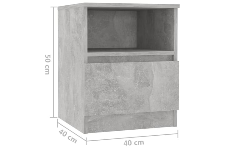 Yöpöytä betoninharmaa 40x40x50 cm lastulevy - Huonekalut - Pöytä & ruokailuryhmä - Apupöytä & sivupöytä - Yöpöytä
