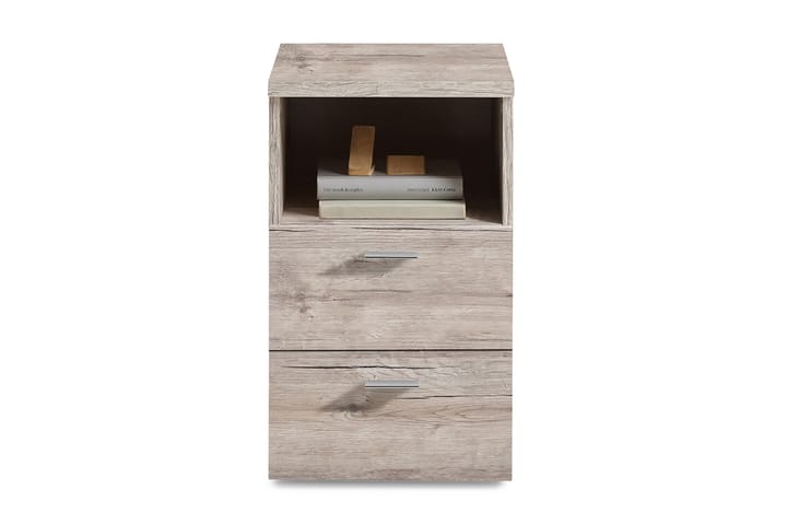 Yöpöytä Dulcinia 35 cm Säilytyksellä 2 laatikkoa+Hylly - Harmaa/Luonnonväri - Säilytys - Hyllyt