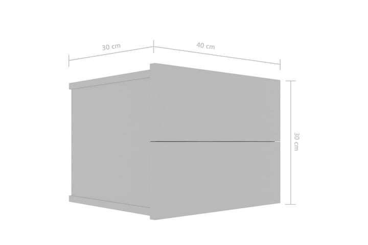 Yöpöytä harmaa 40x30x30 cm lastulevy - Harmaa - Huonekalut - Pöytä & ruokailuryhmä - Apupöytä & sivupöytä - Yöpöytä