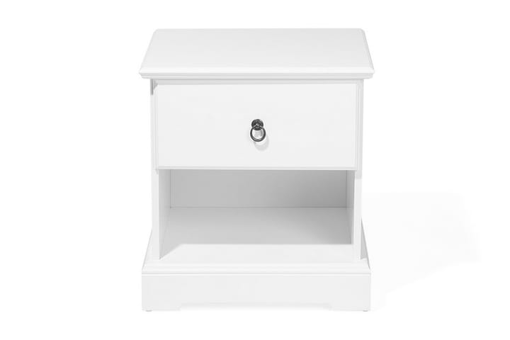 Yöpöytä Hevingham 48 cm Säilytyksellä Laatikko+Hylly - Valkoinen - Huonekalut - Pöydät & ruokailuryhmät - Apupöytä & sivupöytä - Yöpöytä