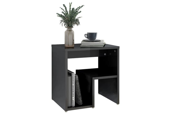 Yöpöytä korkeakiilto harmaa 40x30x40 cm lastulevy - Huonekalut - Pöytä & ruokailuryhmä - Apupöytä & sivupöytä - Yöpöytä