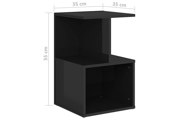 Yöpöytä korkeakiilto musta 35x35x55 cm lastulevy - Huonekalut - Pöydät & ruokailuryhmät - Apupöytä & sivupöytä - Yöpöytä