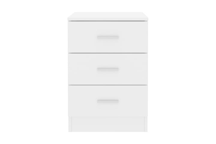 Yöpöytä korkeakiilto valkoinen 38x35x56 cm lastulevy - Valkoinen - Huonekalut - Pöytä & ruokailuryhmä - Apupöytä & sivupöytä - Yöpöytä