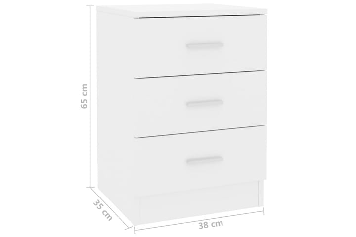 Yöpöytä korkeakiilto valkoinen 38x35x56 cm lastulevy - Valkoinen - Huonekalut - Pöydät & ruokailuryhmät - Apupöytä & sivupöytä - Yöpöytä