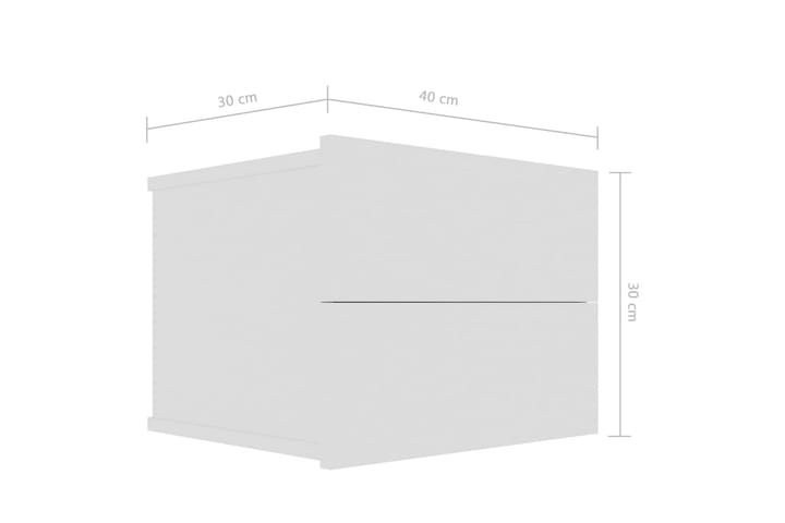 Yöpöytä korkeakiilto valkoinen 40x30x30 cm lastulevy - Valkoinen - Huonekalut - Pöytä & ruokailuryhmä - Apupöytä & sivupöytä - Yöpöytä
