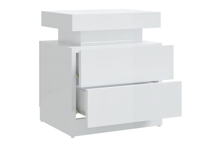Yöpöytä korkeakiilto valkoinen 45x35x52 cm lastulevy - Valkoinen - Huonekalut - Pöydät & ruokailuryhmät - Apupöytä & sivupöytä - Yöpöytä