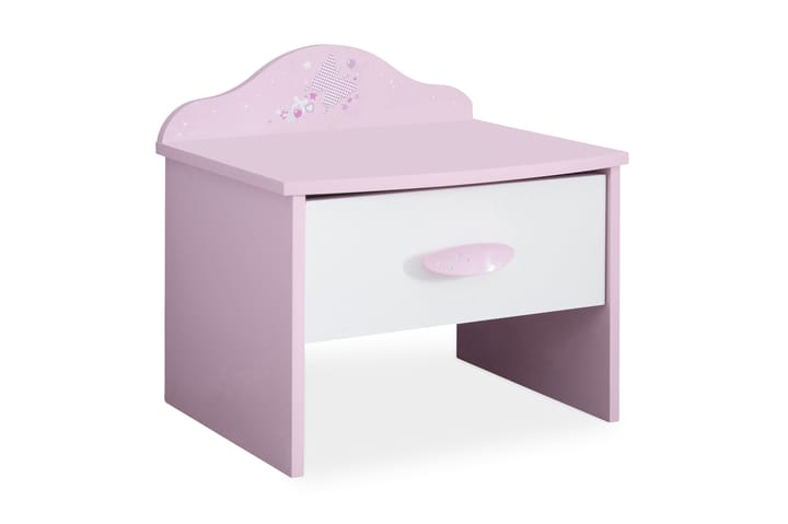 Yöpöytä Macy Barn 45 cm Säilytyksellä Laatikko - Valkoinen/Roosa - Huonekalut - Pöydät & ruokailuryhmät - Apupöytä & sivupöytä - Yöpöytä