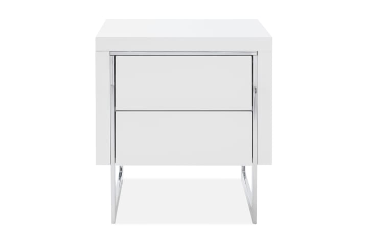 Yöpöytä Meadowfoot 50 cm - Valkoinen/Kromi - Huonekalut - Pöytä & ruokailuryhmä - Apupöytä & sivupöytä - Yöpöytä