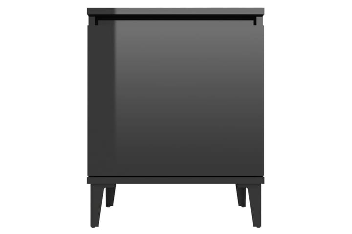 Yöpöytä metallijaloilla korkeakiilto musta 40x30x50 cm - Musta - Huonekalut - Pöydät & ruokailuryhmät - Apupöytä & sivupöytä - Yöpöytä