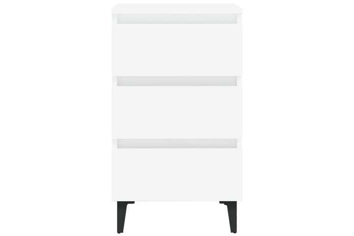 Yöpöytä metallijaloilla valkoinen 40x35x69 cm - Valkoinen - Huonekalut - Pöydät & ruokailuryhmät - Apupöytä & sivupöytä - Yöpöytä