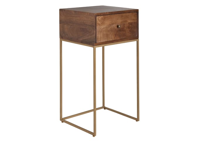 Yöpöytä Mexus 35 cm Suorakulmainen - Kulta/Ruskea - Huonekalut - Pöytä & ruokailuryhmä - Apupöytä & sivupöytä - Yöpöytä