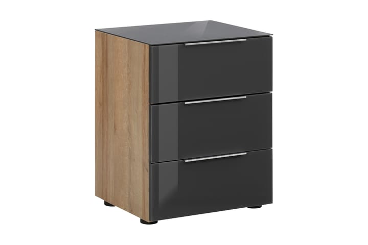Yöpöytä Monreal 45x60 cm 3 laatikkoa - Harmaa - Huonekalut - Pöytä & ruokailuryhmä - Apupöytä & sivupöytä - Yöpöytä