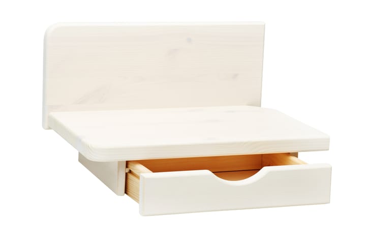 Yöpöytä Mujo 39 cm Oikea Seinälle Säilytyksellä Hylly - Valkoinen - Huonekalut - Pöytä & ruokailuryhmä - Apupöytä & sivupöytä - Yöpöytä