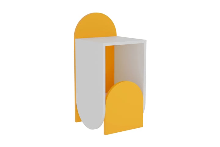 Yöpöytä Nunn 32x32 cm - Valkoinen/Keltainen - Huonekalut - Pöydät & ruokailuryhmät - Apupöytä & sivupöytä - Yöpöytä
