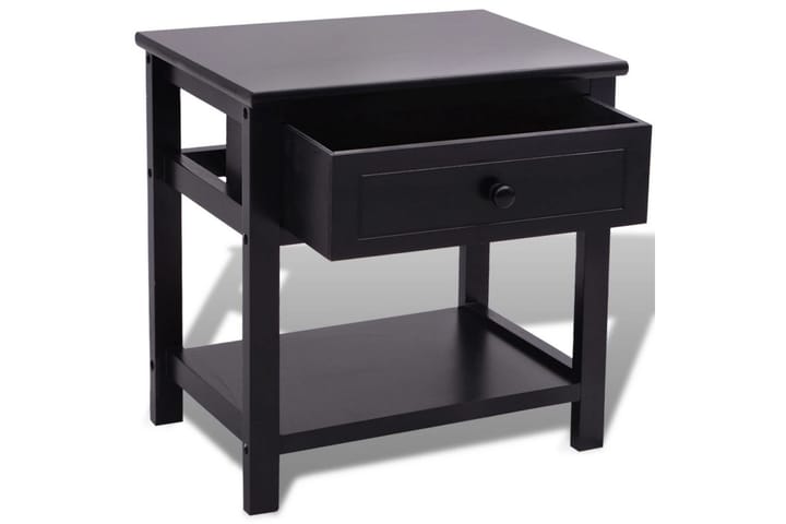 Yöpöytä Puu Musta - Musta - Huonekalut - Pöydät & ruokailuryhmät - Apupöytä & sivupöytä - Yöpöytä