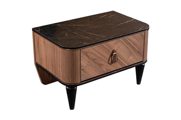Yöpöytä Sipahi 65x43 cm - Luonnonväri/Musta - Huonekalut - Pöydät & ruokailuryhmät - Apupöytä & sivupöytä - Yöpöytä