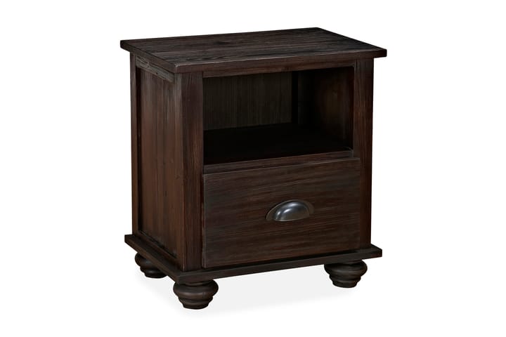 Yöpöytä Suzon 54 cm Säilytyksellä Laatikko+Hylly - Ruskea - Huonekalut - Pöydät & ruokailuryhmät - Apupöytä & sivupöytä - Yöpöytä