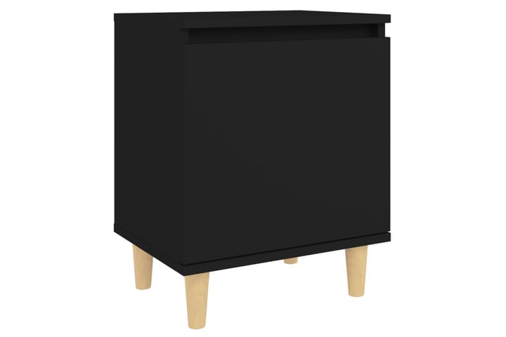 Yöpöytä täyspuujaloilla musta 40x30x50 cm - Musta - Huonekalut - Pöydät & ruokailuryhmät - Apupöytä & sivupöytä - Yöpöytä
