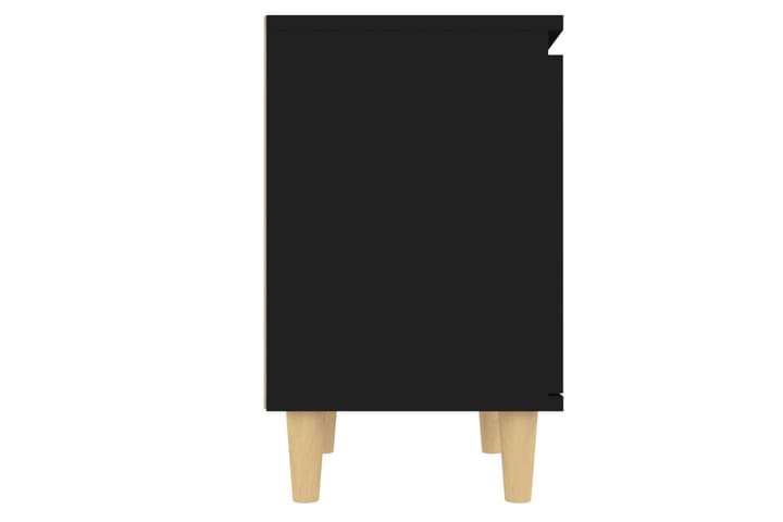 Yöpöytä täyspuujaloilla musta 40x30x50 cm - Musta - Huonekalut - Pöydät & ruokailuryhmät - Apupöytä & sivupöytä - Yöpöytä