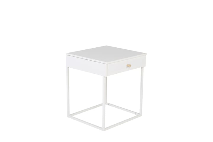 Yöpöytä Tamarie 43 cm Säilytyksellä Laatikko - Valkoinen - Huonekalut - Pöytä & ruokailuryhmä - Apupöytä & sivupöytä - Yöpöytä