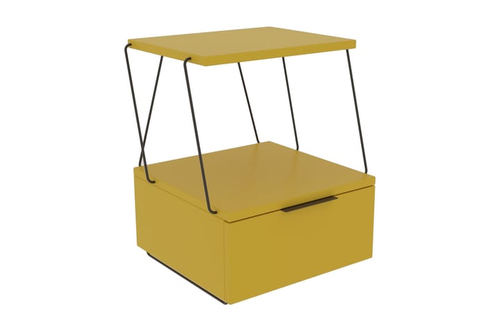 Yöpöytä Tekoba 42x41 cm - Keltainen - Huonekalut - Pöydät & ruokailuryhmät - Apupöytä & sivupöytä - Yöpöytä