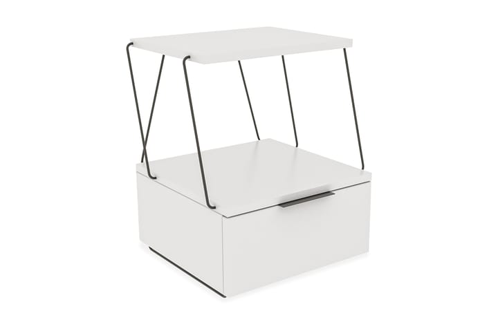 Yöpöytä Tekoba 42x41 cm - Valkoinen - Huonekalut - Pöytä & ruokailuryhmä - Apupöytä & sivupöytä - Yöpöytä